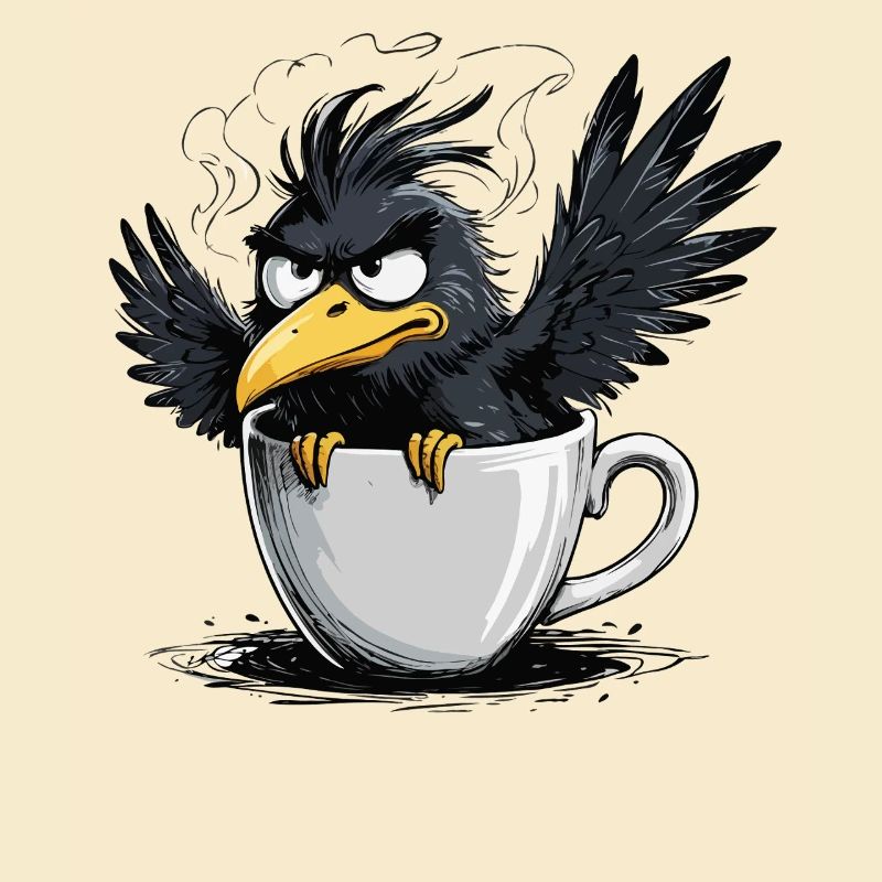 L’oiseau ne veut pas de café avant que vous ne demandiez non