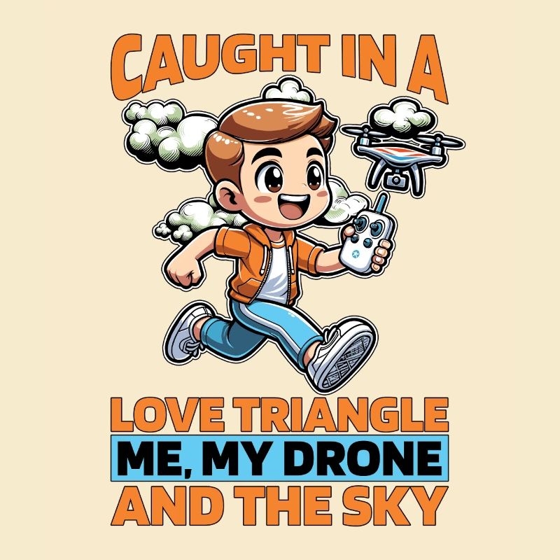 Un passionné de drones pris dans un drone volant pour l’aviation
