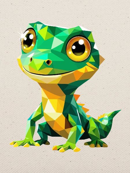 Gecko Polygon – Buntes Tierdesign