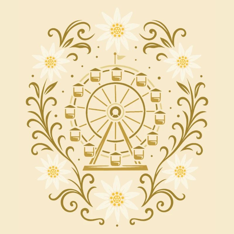 Ferris wheel & edelweiss - nostalgic festive design