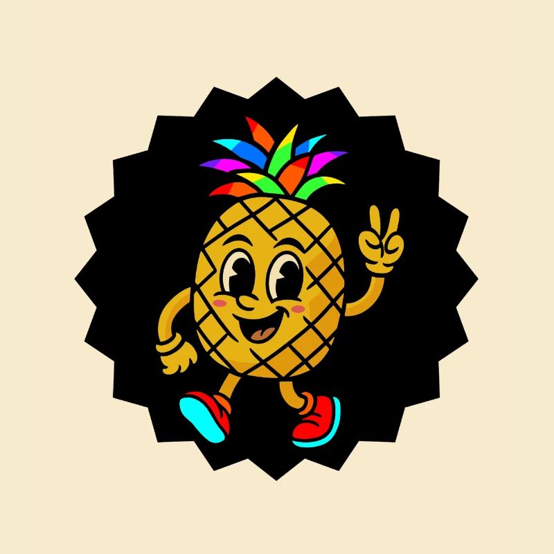 Bunte Regenbogen Ananas - Peace