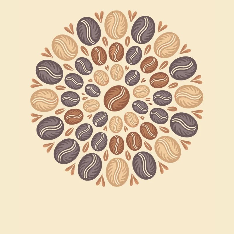 Coffee Boho Mandala Coffee Bean Pattern