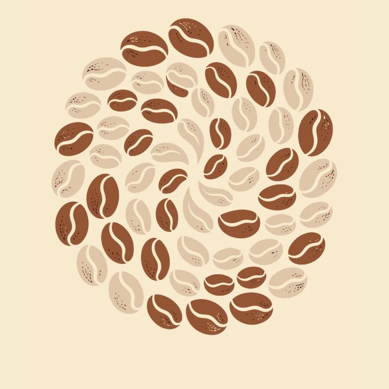 Coffee Bean Pattern Circle Lover
