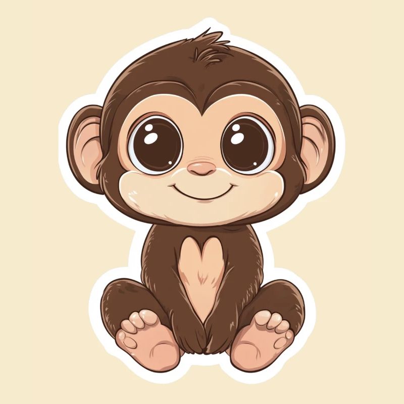 Affe Süsses Äffchen Geschenk für Affenfans
