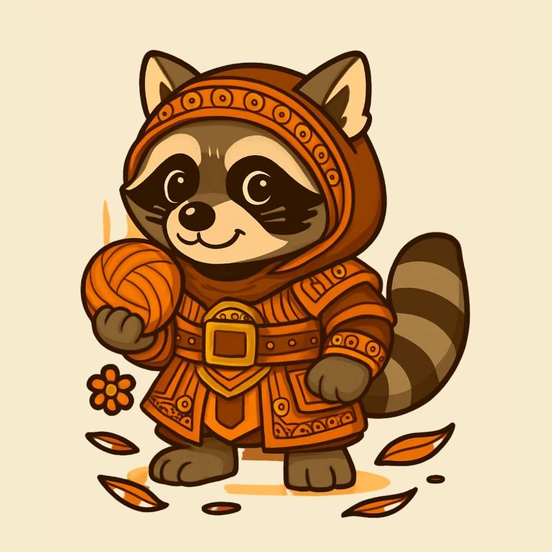 Waschbär Samurai Kawaii