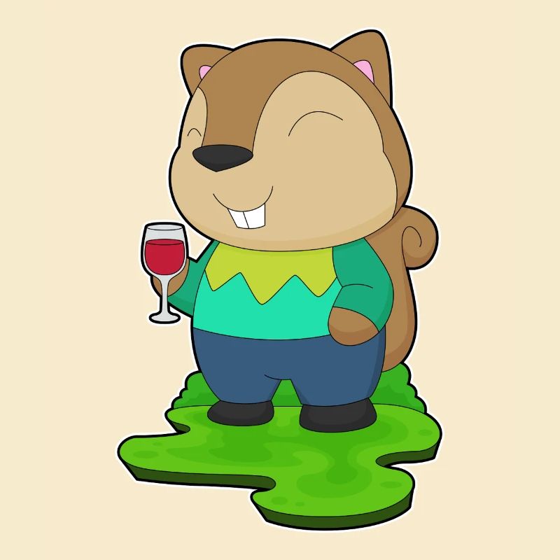 Squirrel Red Wine