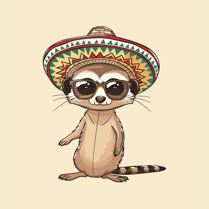 Erdmännchen Lustig Sombrero
