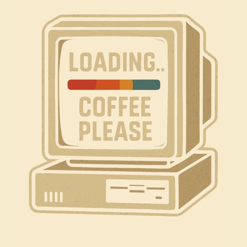 Loading Coffee Please Retro Computer
