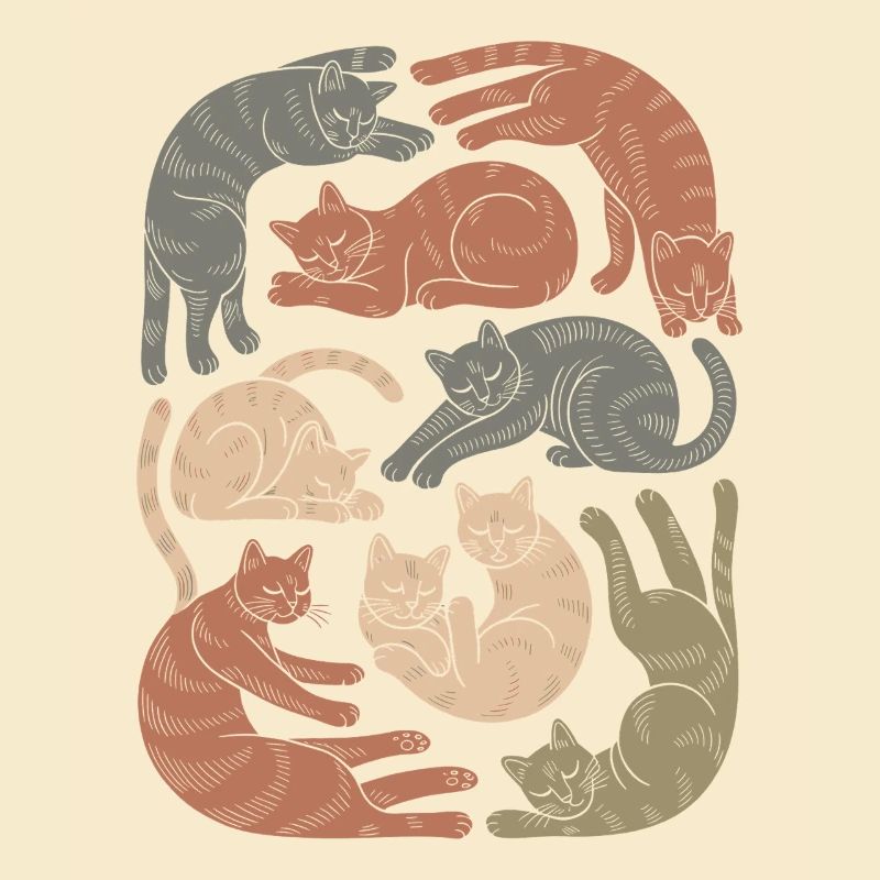 Relaxed Boho Cat Pattern