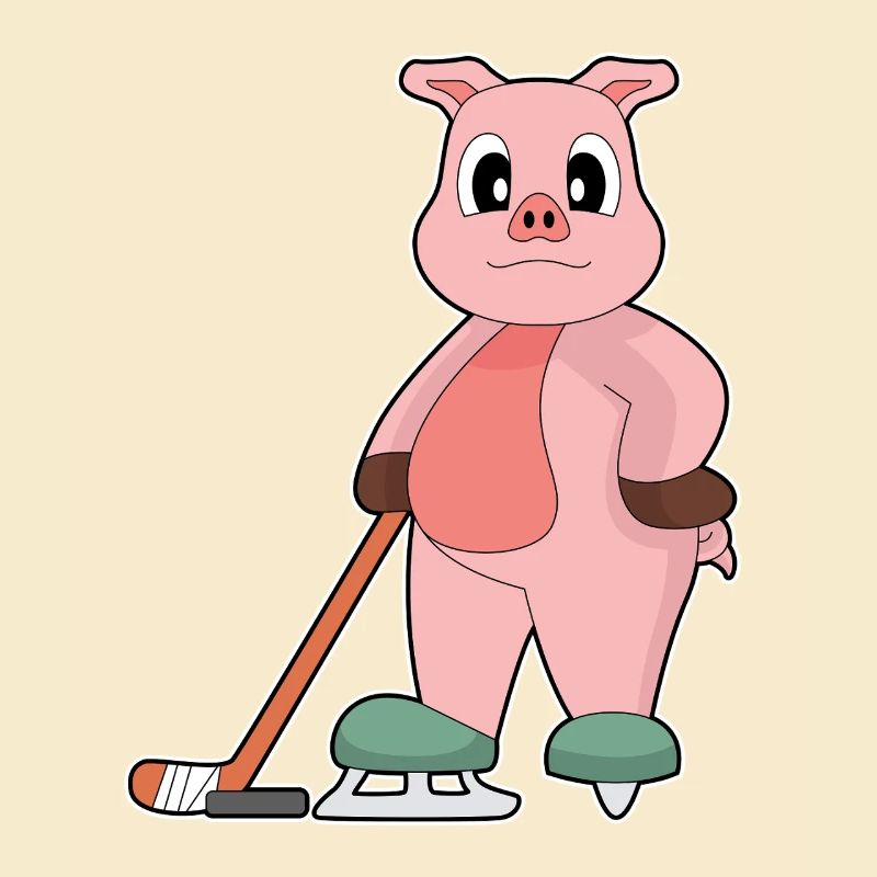 Schwein Eishockey Eishockeyschläger