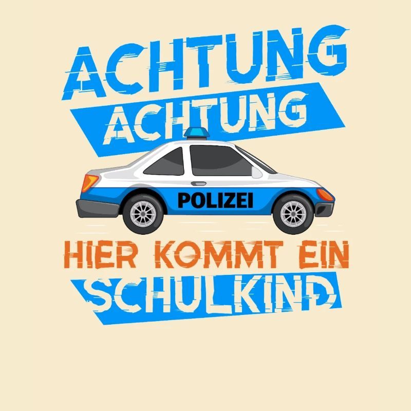 Polizeiauto mit Warnmeldung zum Schulstart