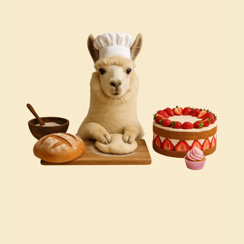 Lama Backen Kuchen Brot