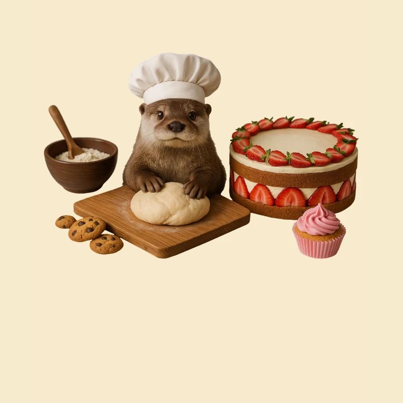 Otter Baking Cake Bread