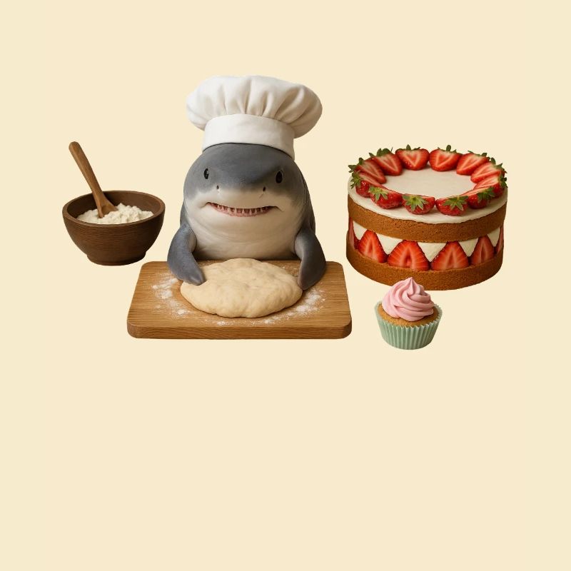 Shark Baking Cake Bread