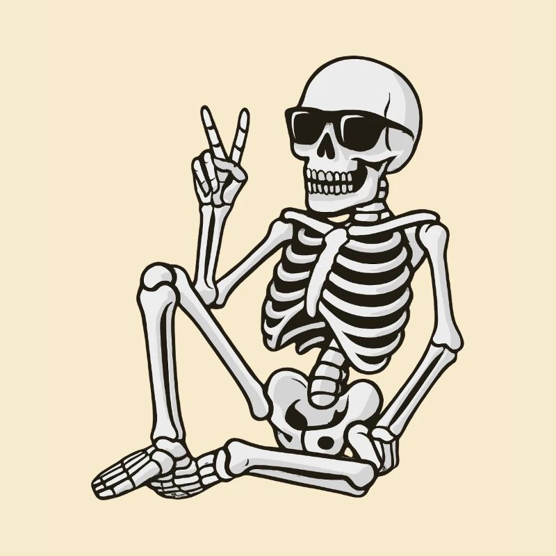 Cool Skeleton Peace Halloween Design