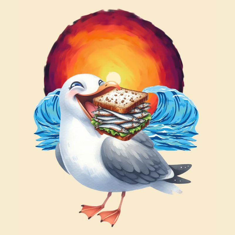 Sandwidsch Hareng Poisson Mouette Maritime