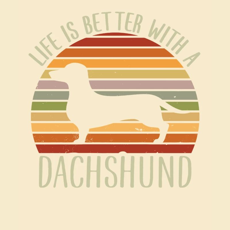 Dachshund Retro Sunset Silhouette Tee