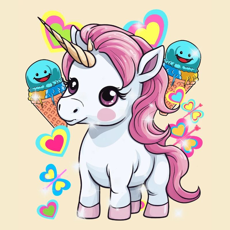 Einhorn Kinder Mädchen Jungen Eis Eiskrem