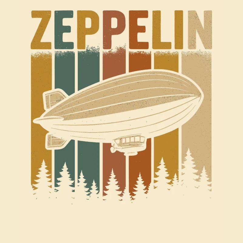 Dirigeable Zeppelin à rayures rétro