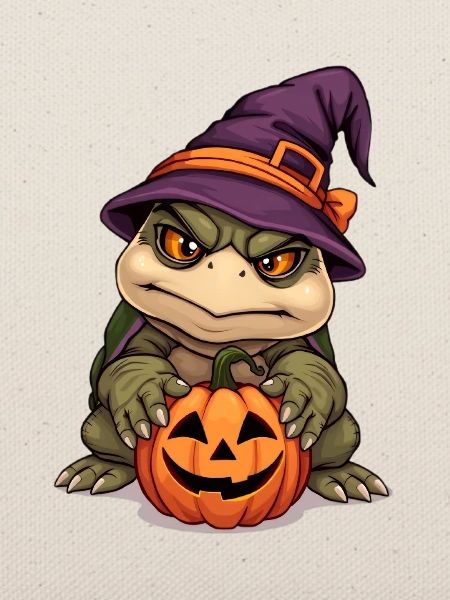 Süßer Halloween-Kobold mit Kürbis