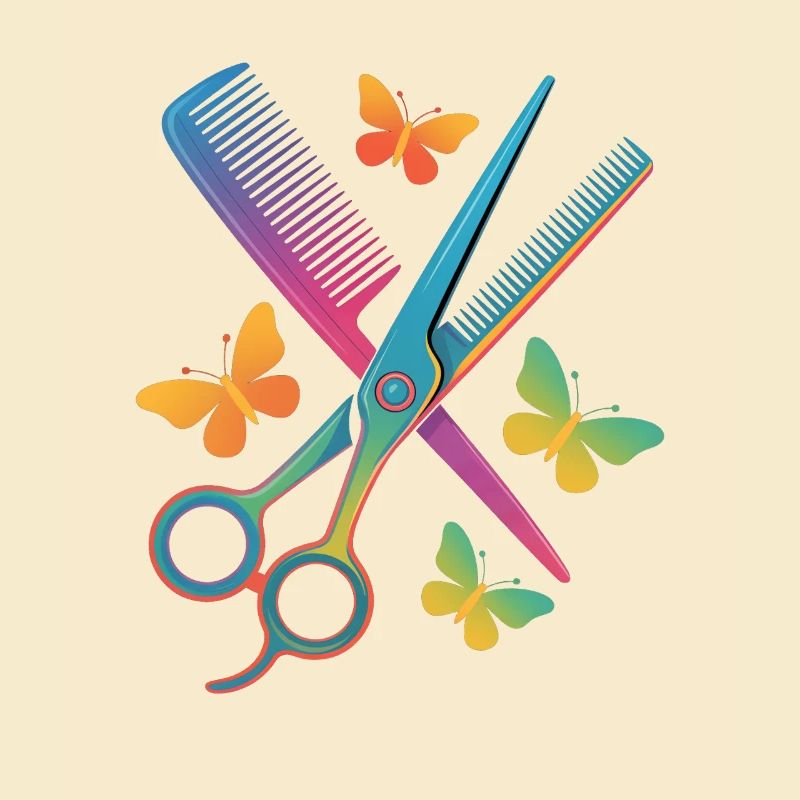 Coiffeur Ciseaux Peigne Papillon