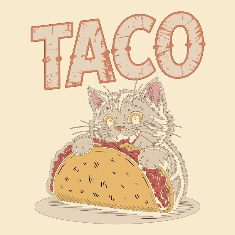 Verspieltes Taco-Kätzchen Design
