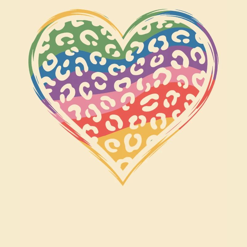 Regenbogen Leopard Herz Design