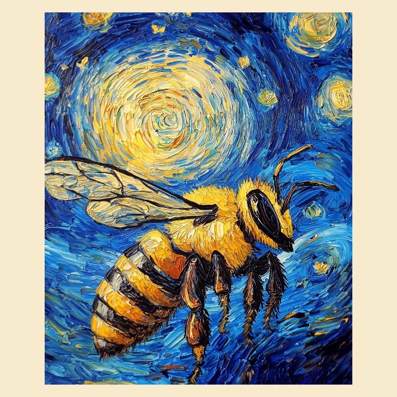 Bee Van Gogh Style Starry Night