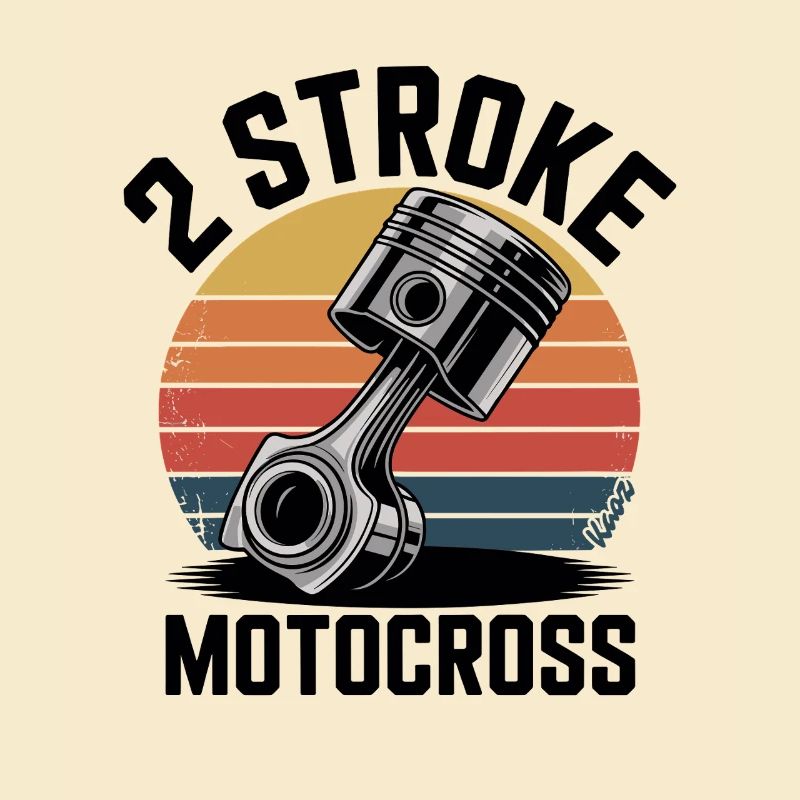 Conception de piston de motocross vintage