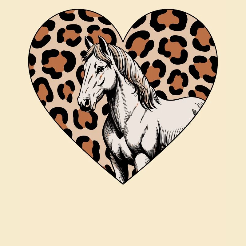 Cœur de léopard avec cheval