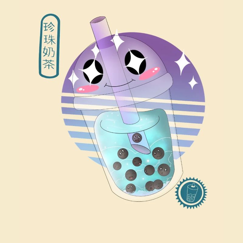 Kawaii Bubble Tee Illustration