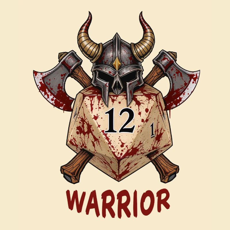 D20 with Knight's Helmet & Axes – Warrior Dice
