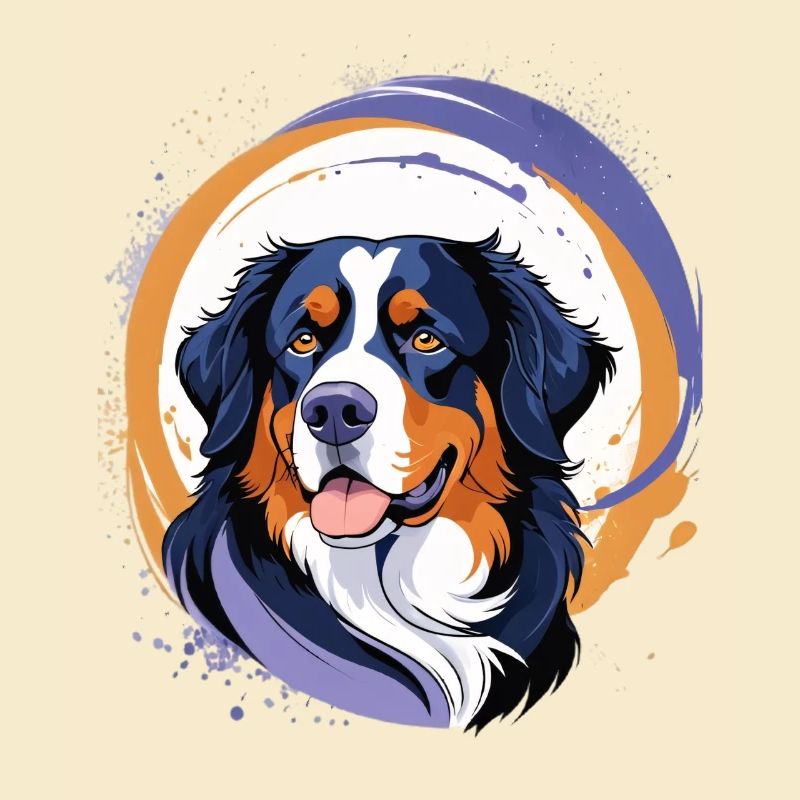 Berner Sennenhund mit lebendigen Farben