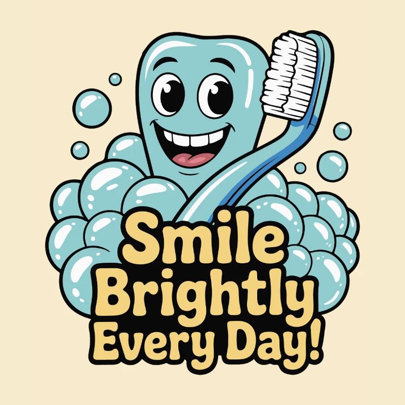 Dent heureuse avec sourire éclatant et dentifrice