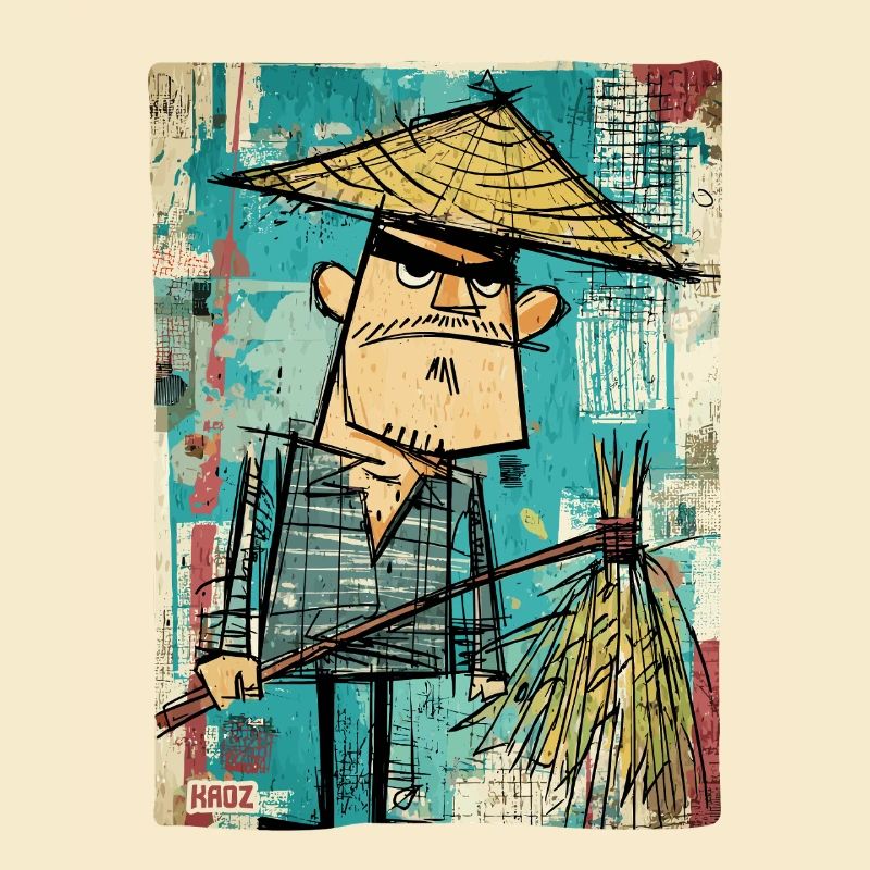 Graffiti Samurai with Broom