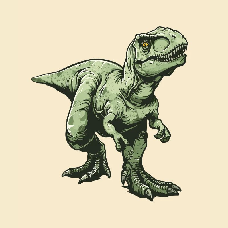 Grüner Dino T Rex Comic Stil