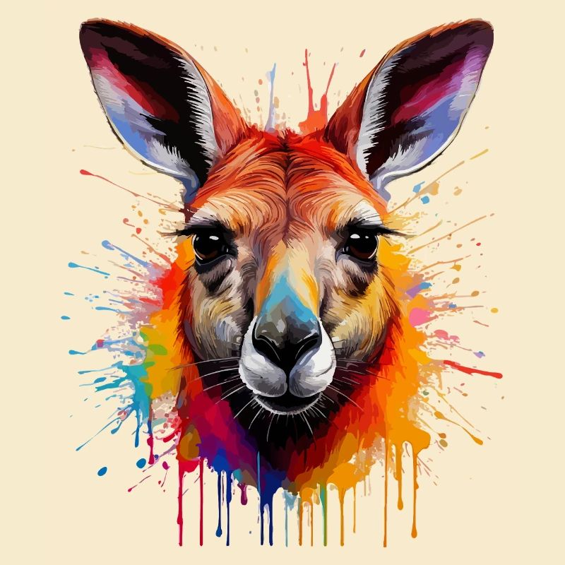 Portrait d’explosion de couleur kangourou