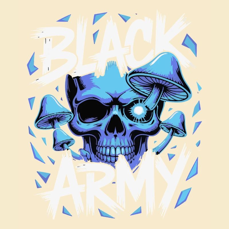 Blauer Schädel Armee Pilze