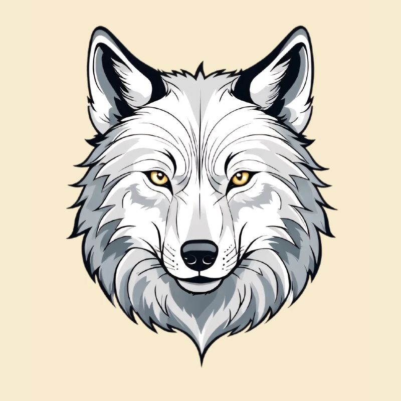Weißer Wolfkopf Illustration