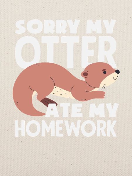 Seeotter Cartoon Hausaufgaben