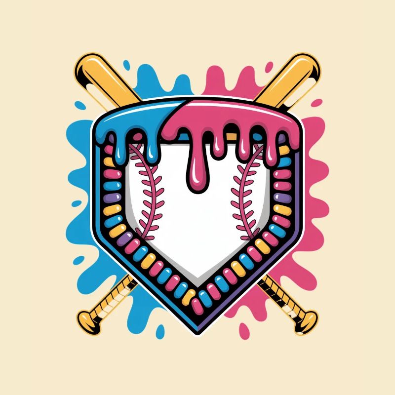 Baseball Home Plate Bats Farbsplash