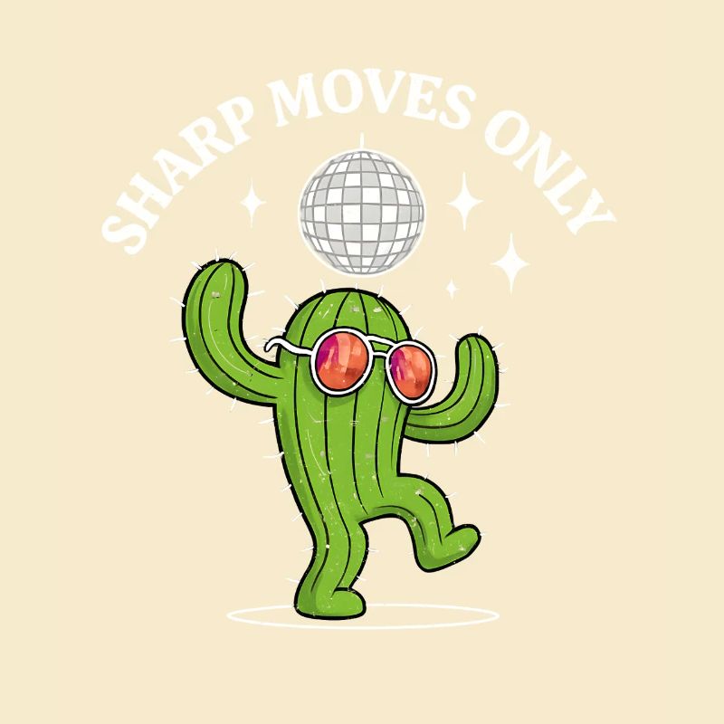 Le cactus danse sur la boule disco