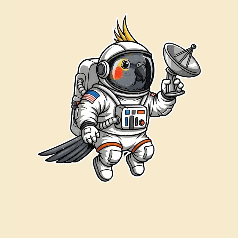 oiseau de l’espace astronaute calopsitte