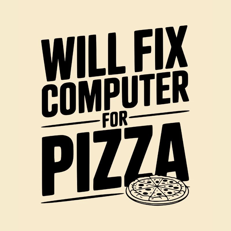 Wird den Computer für Pizza reparieren