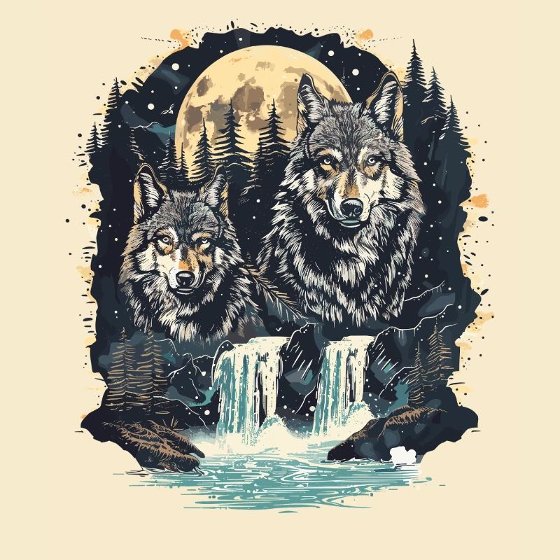 Retro Outdoor Wilderness Bear Trees