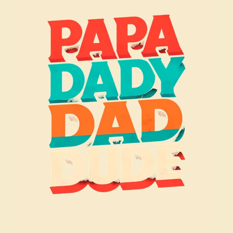 Papa Papa Dude Retro Regenbogen