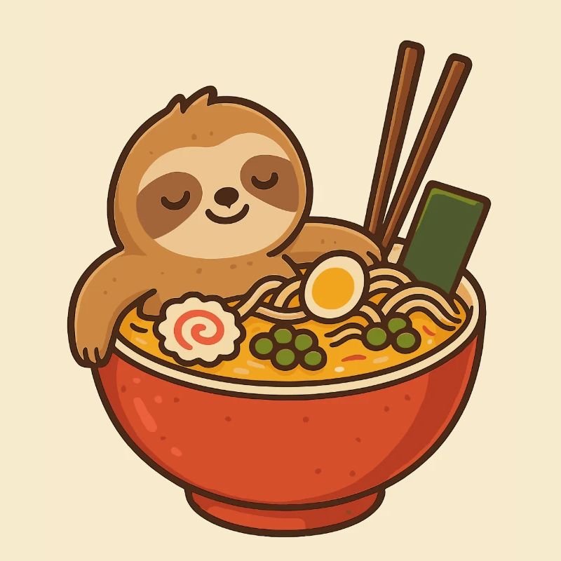 Sloth Ramen Snuggle Design