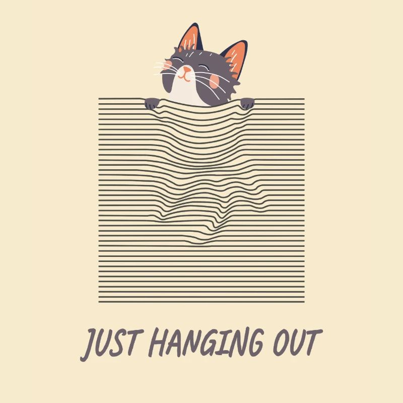 Curious Cat – Funny Optical Line Art