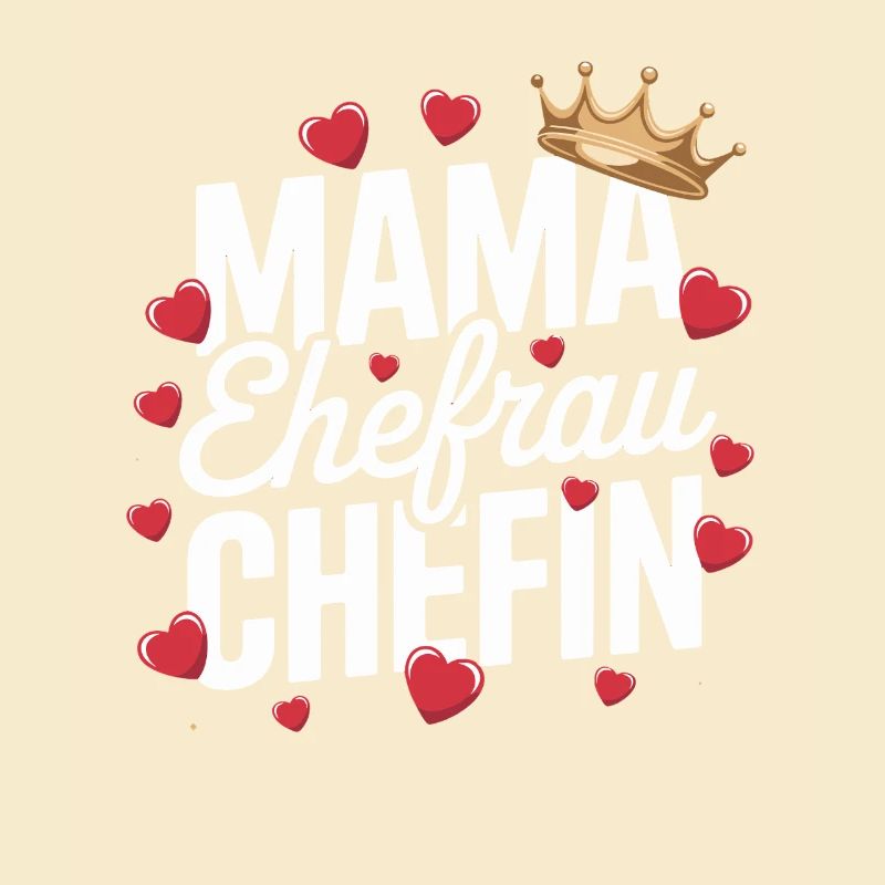  Mama Ehefrau Chefin Krone Herzen Spruch Muttertag