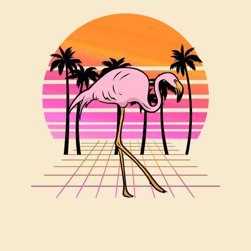Flamingo Neon Sunset Retro